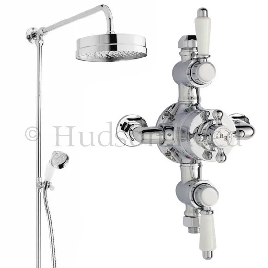 Hudson Reed Triple Exposed Thermostatic Shower Valve W/ Luxury Rigid Riser Kit - Image 3