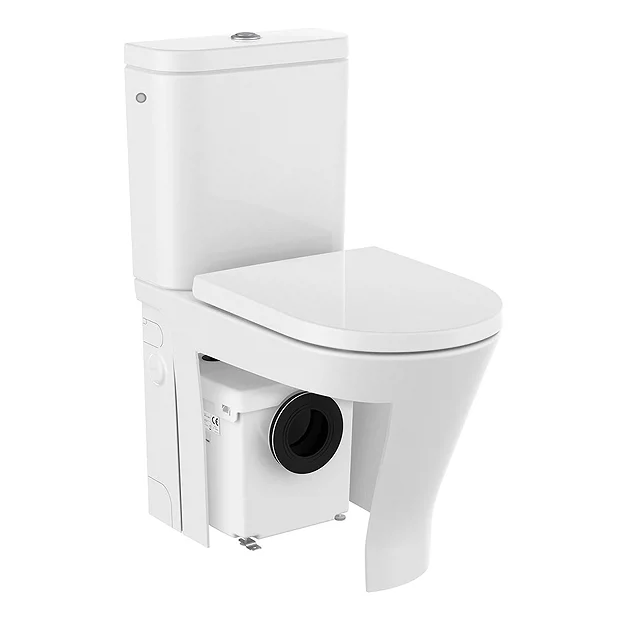 Roca The Gap Round D-Trit Rimless Close Coupled Toilet With Macerator Pump - Image 2