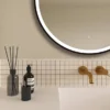 Arezzo Matt Black 800mm Round LED Illuminated Anti-Fog Bathroom Mirror