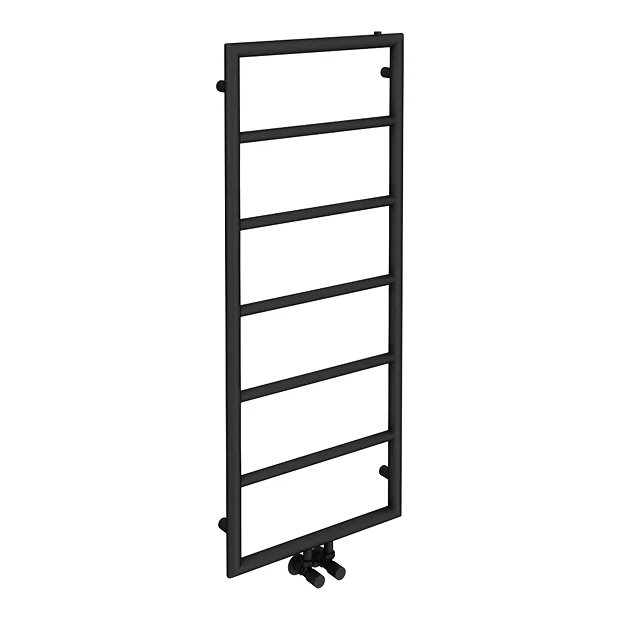 Arezzo Matt Black 1200 X 500 Ladder Heated Towel Rail
