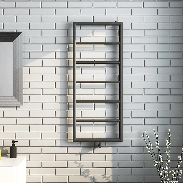 Arezzo Matt Black 1200 X 500 Ladder Heated Towel Rail - Image 3