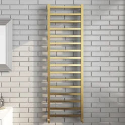 Arezzo Cube Brushed Brass 1600 X 500 Heated Towel Rail