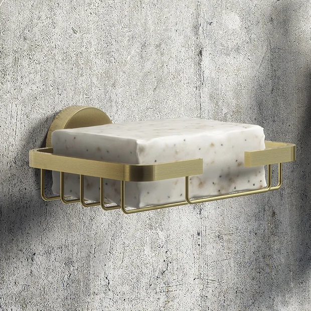 Arezzo Brushed Brass Soap Basket - Image 2