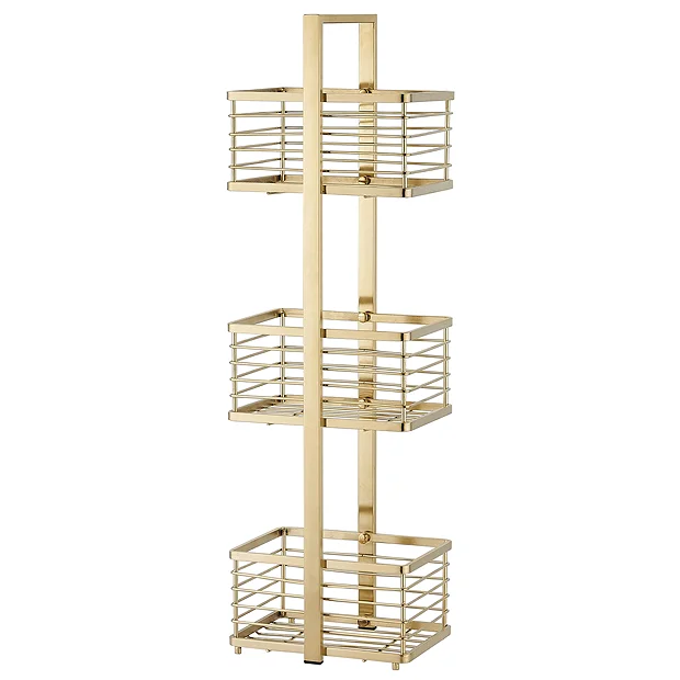 Arezzo 3-Tier Freestanding Shower Caddy Brushed Brass