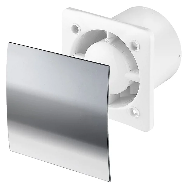 Arezzo 100mm Silent Extractor Fan - Standard - Chrome - Image 2