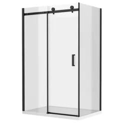 Arezzo Matt Black 1000 X 800 Frameless Sliding Door Shower Enclosure