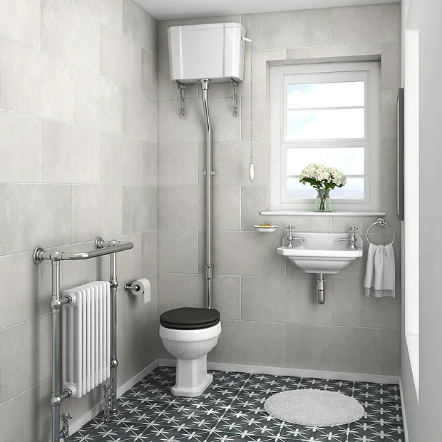 Chatsworth Chrome High Level Traditional WC Flush Pipe Kit