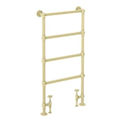 Chatsworth Traditional 598 X 1194 Brushed Brass Floor Mounted Heated Towel Rail