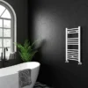 Diamond Heated Towel Rail - W400 X H800mm - White - Straight