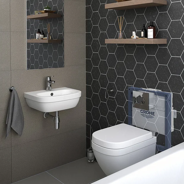 Grohe Solido Euro/Arena COMPLETE Wall Hung Suite (600mm Basin + Cosmo Smart Tap)