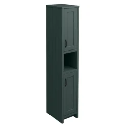 Chatsworth Traditional Green Tall Cabinet With Matt Black Handles