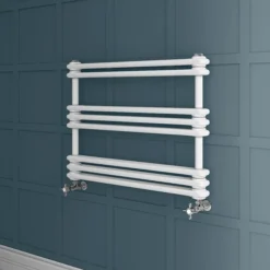 Keswick 800 X 612 Cast Iron Style Traditional White Towel Rail