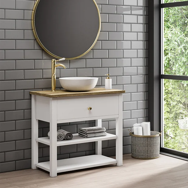 Lancaster Traditional Brushed Brass Tall Mono Basin Mixer - Image 4