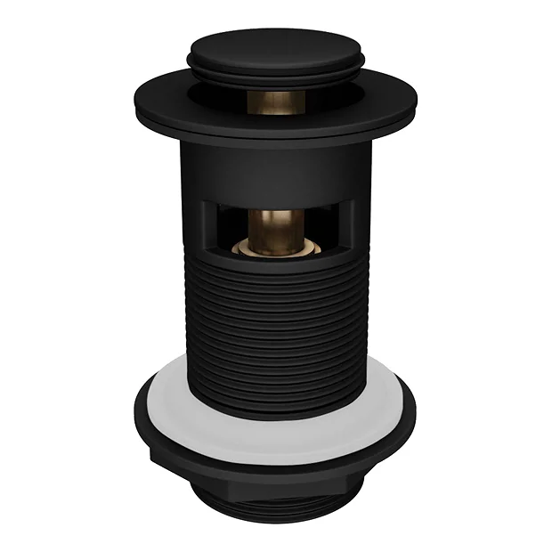 Arezzo Matt Black Small Cap Slotted Click Clack Basin Waste