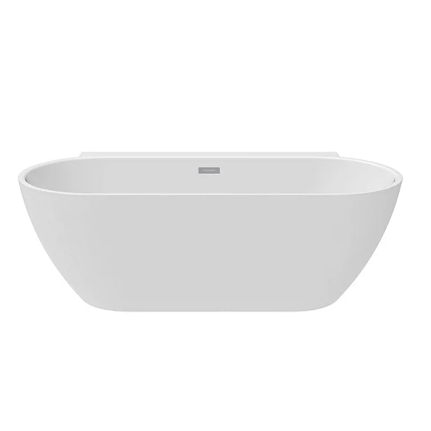Mileto 1700 X 800 Curved Back To Wall Modern Bath With Chrome Waste - Image 5