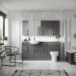 Hudson Reed 300x255mm Gloss Grey Compact Base Unit