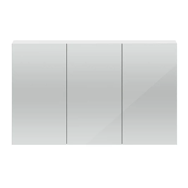 Hudson Reed 1350mm White Gloss 3 Door Mirror Cabinet