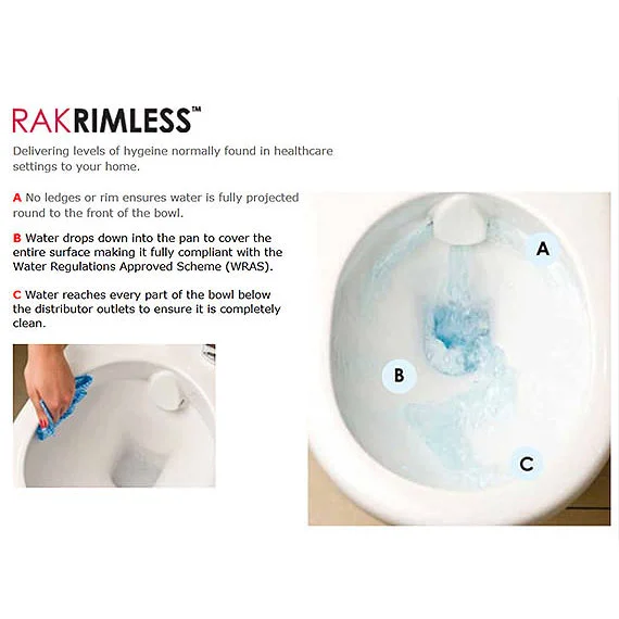 RAK Resort Maxi Rimless Close Coupled Full Access Toilet + Quick Release Soft Close Urea Seat - Image 3
