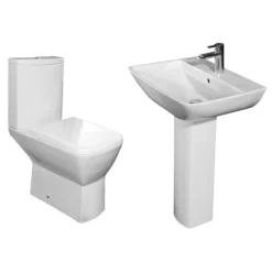 RAK Summit 4 Piece Suite - Close Coupled WC & 60cm Basin 1TH & Pedestal
