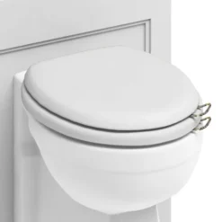 Burlington Soft Close Toilet Seat With Chrome Hinges And Handles - Matt White
