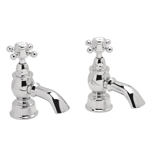 Heritage - Hartlebury Bath Pillar Taps - Chrome