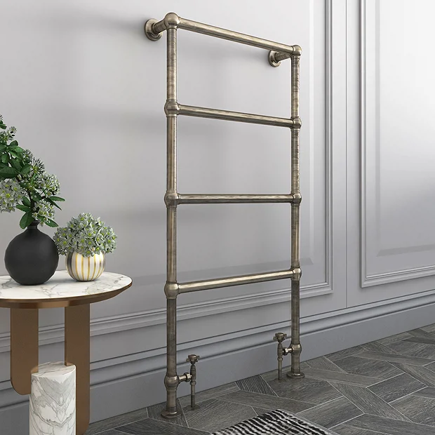 Bloomsbury Old English Brass 498 X 1194mm Floor Mounted Towel Rail - Image 2