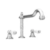 Chatsworth 1928 Traditional 3TH White Lever Deck Mounted Basin Mixer Tap With Curved Spout