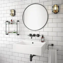 Kyoto Large Rectangular 600 X 460mm 0TH Wall Hung Basin