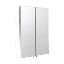 Croydex Dawley White Steel Double Door Mirror Cabinet With FlexiFix