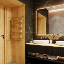 Terma Alex One H760 X W500mm Brass Electric Only Towel Rail