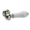 Imperial Polished Nickel Cistern Lever Handle With White Ceramic Handle